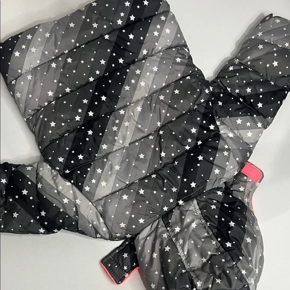 Girls 24M Pink Platinum Starry Black Jacket with Pink Lining - Picture 5 of 9